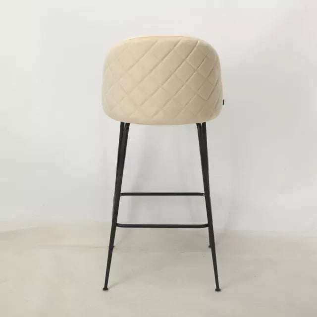Banqueta Helia Pana Beige Base Negra