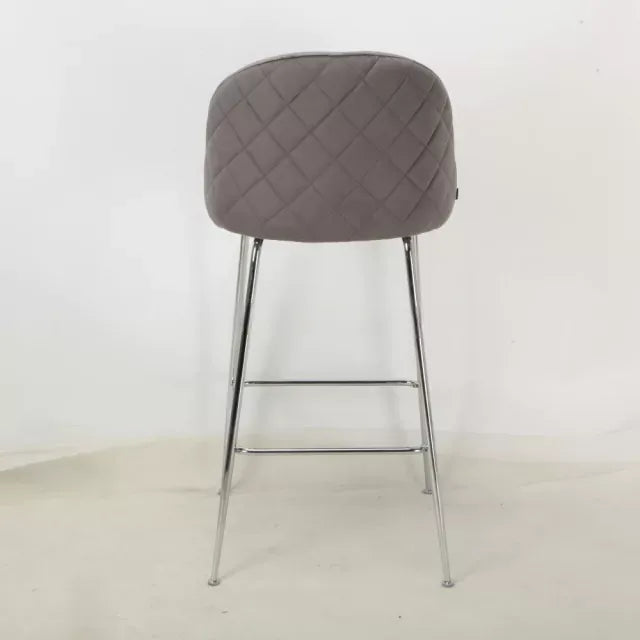 Banqueta Helia Pana Gris Oscuro Base Cromo