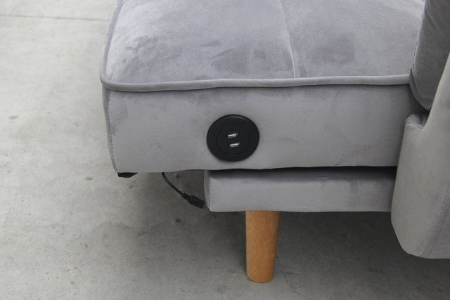 Sofa Bed Violetta Pana USB Light Grey