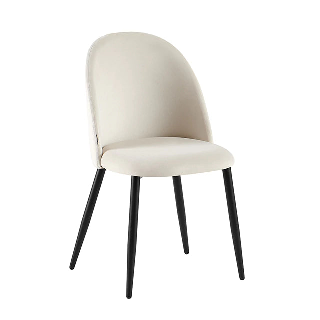 Silla Livia Lisa Beige Pana Base Negra