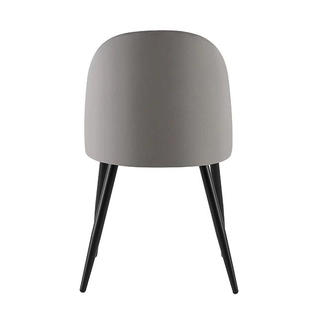 Silla Livia Lisa Gris Claro Pana Base Negra