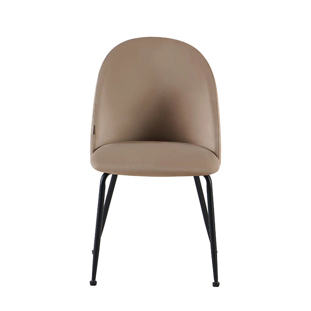 Silla Venecia Lisa Taupe Pana Base Negra