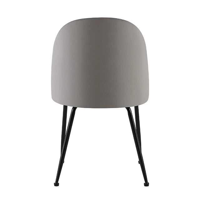 Silla Venecia Lisa Gris Claro Pana Base Negra