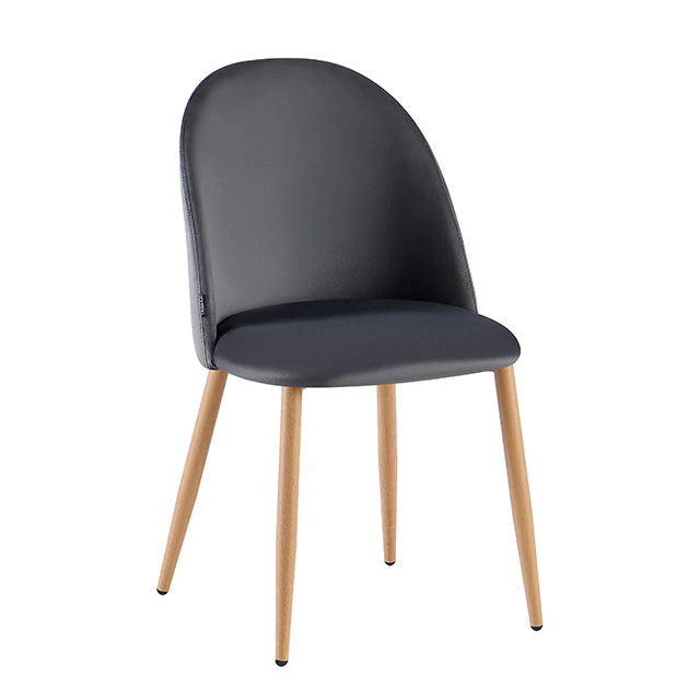 Silla Livia Lisa Gris Oscuro Pana Base Natural