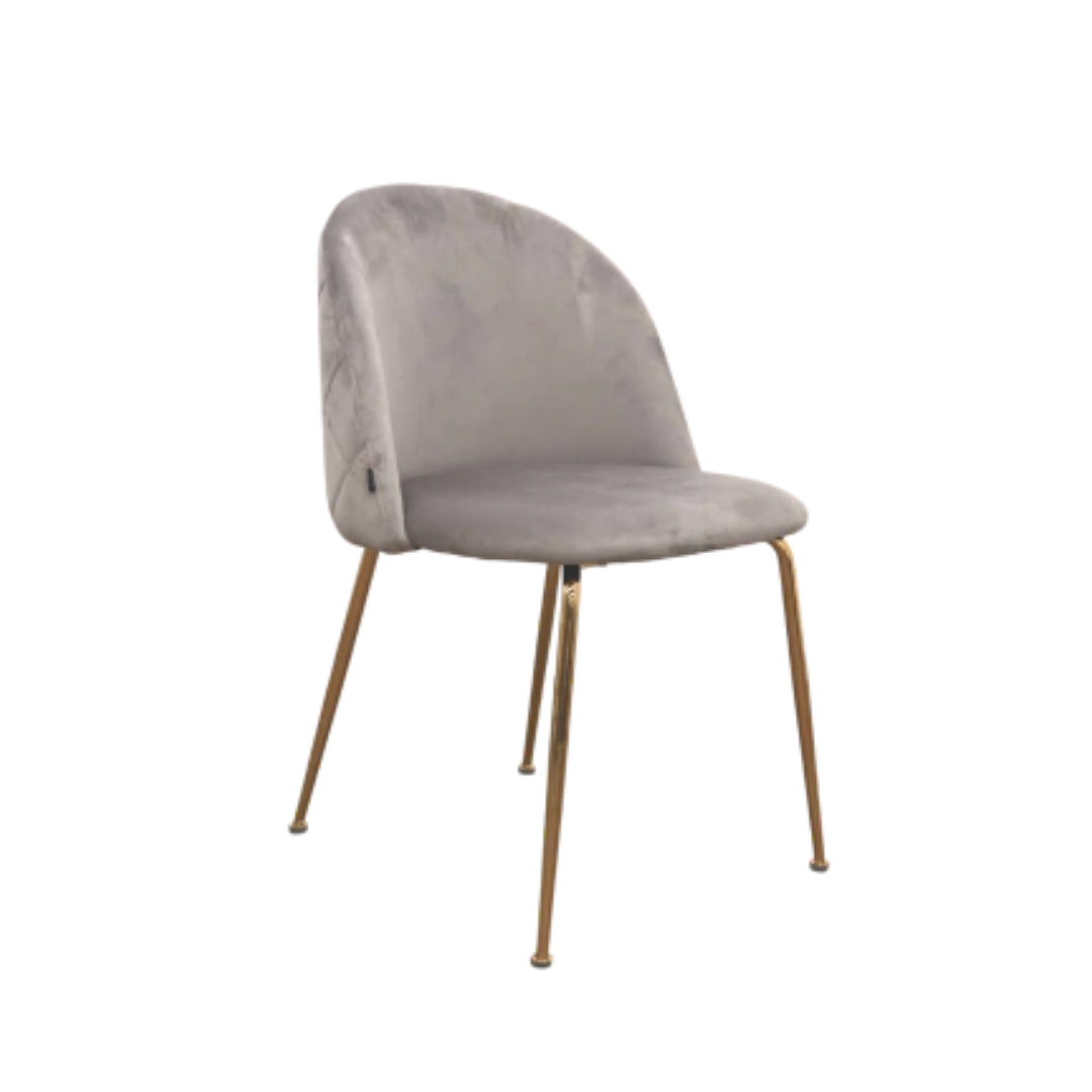 Silla Helia Gris Claro Base Dorada