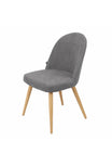 Silla Lara Gris Oscuro Base Natural