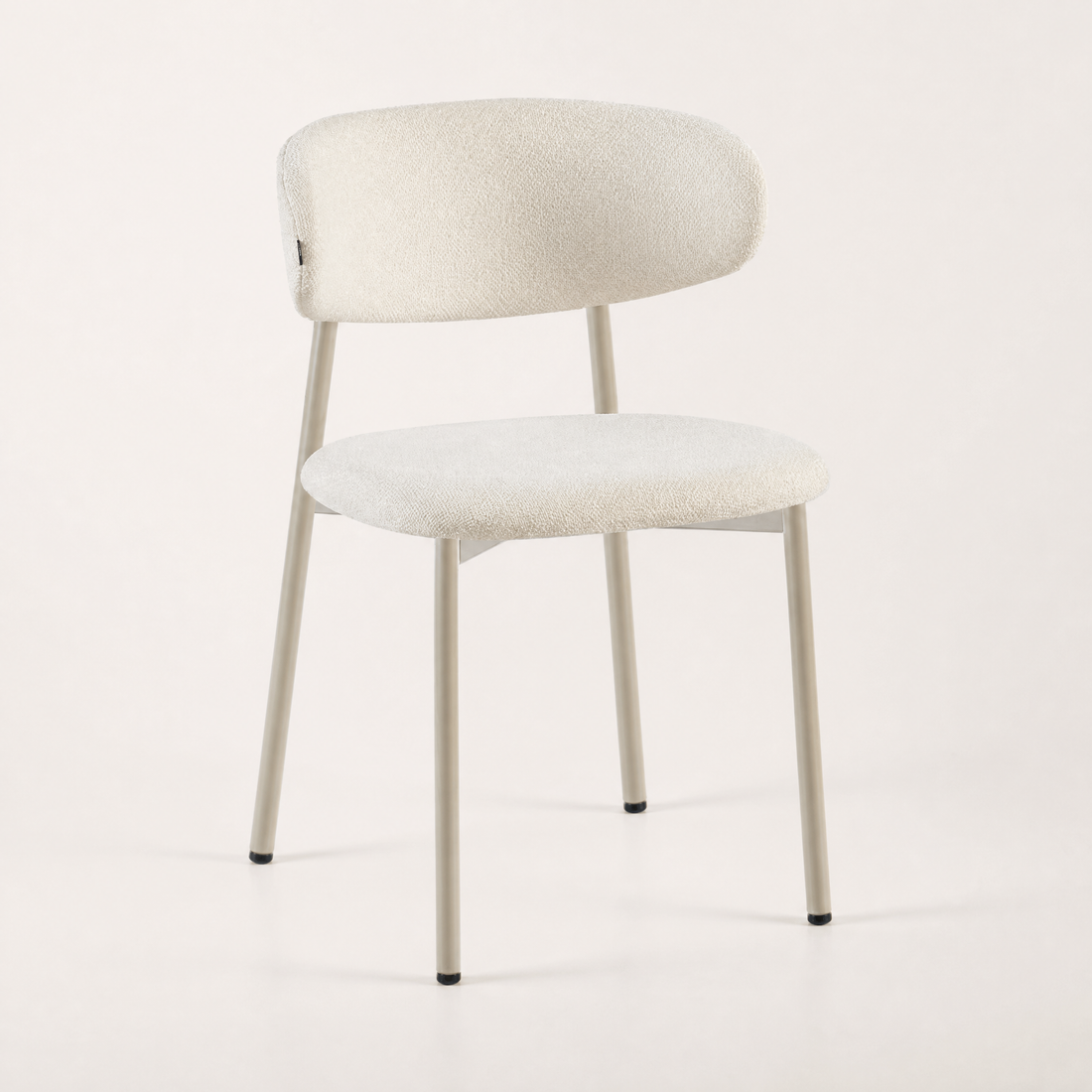 Silla Zuno Off White Chenille Base Capuccino