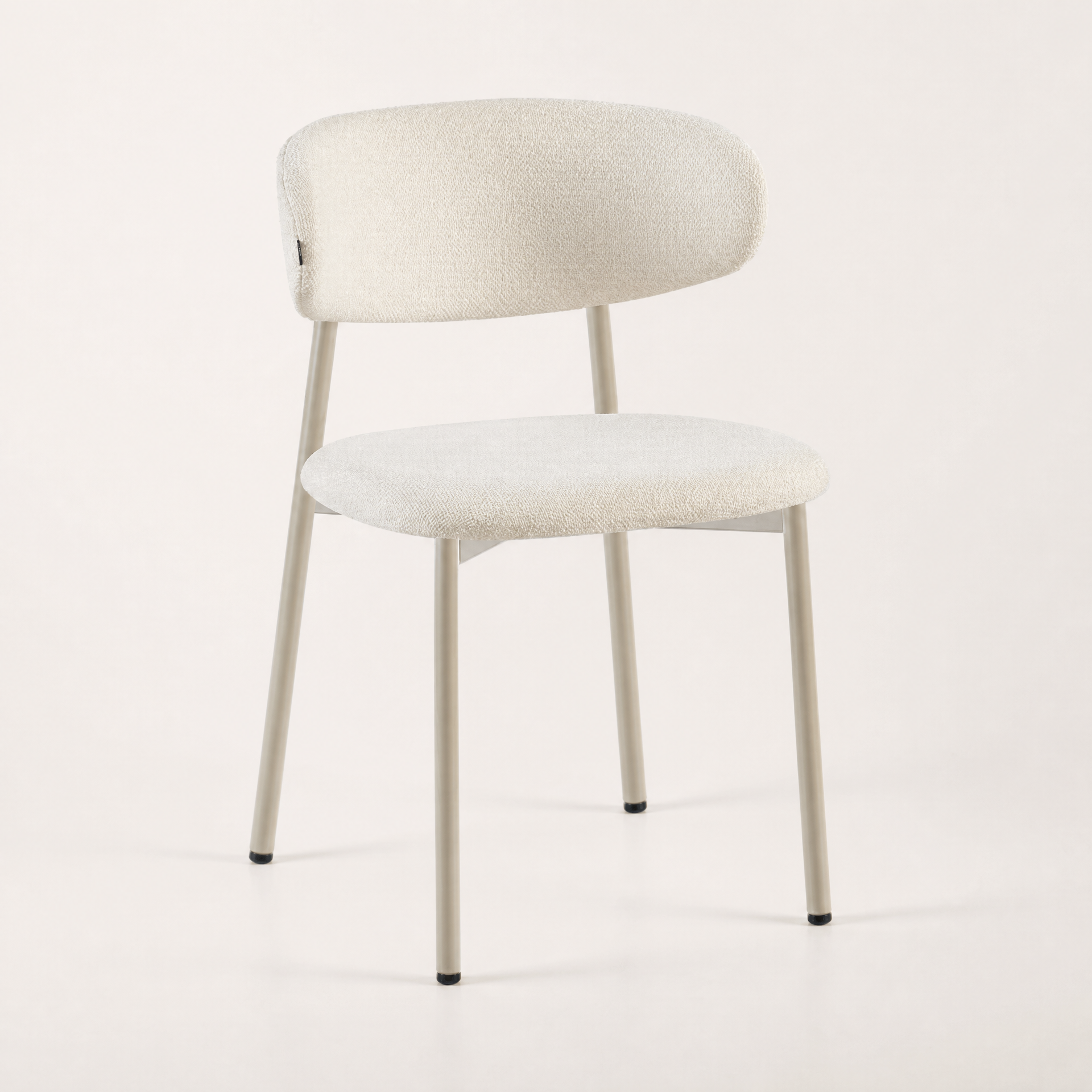 Silla Zuno Off White Chenille Base Capuccino