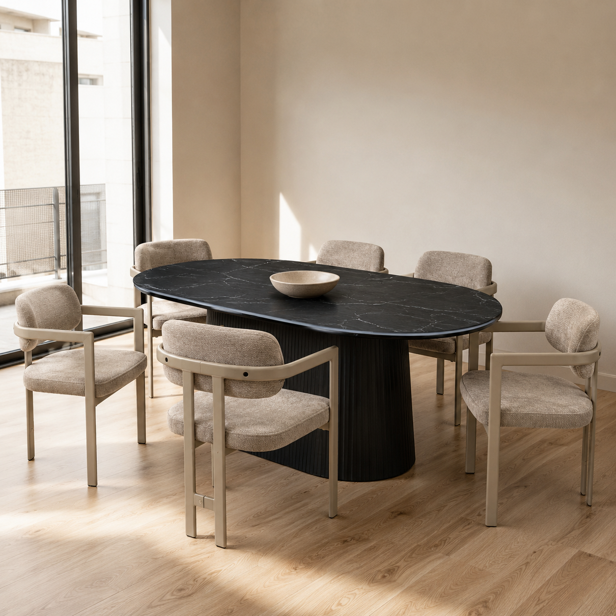 Silla Besaya Gris Claro Base Capuccino