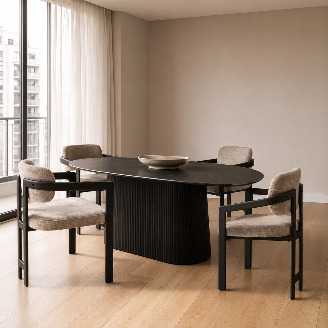 Silla Besaya Gris Claro Base Negra