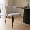 Silla Elea Gris Oscuro Chenille Base Negra