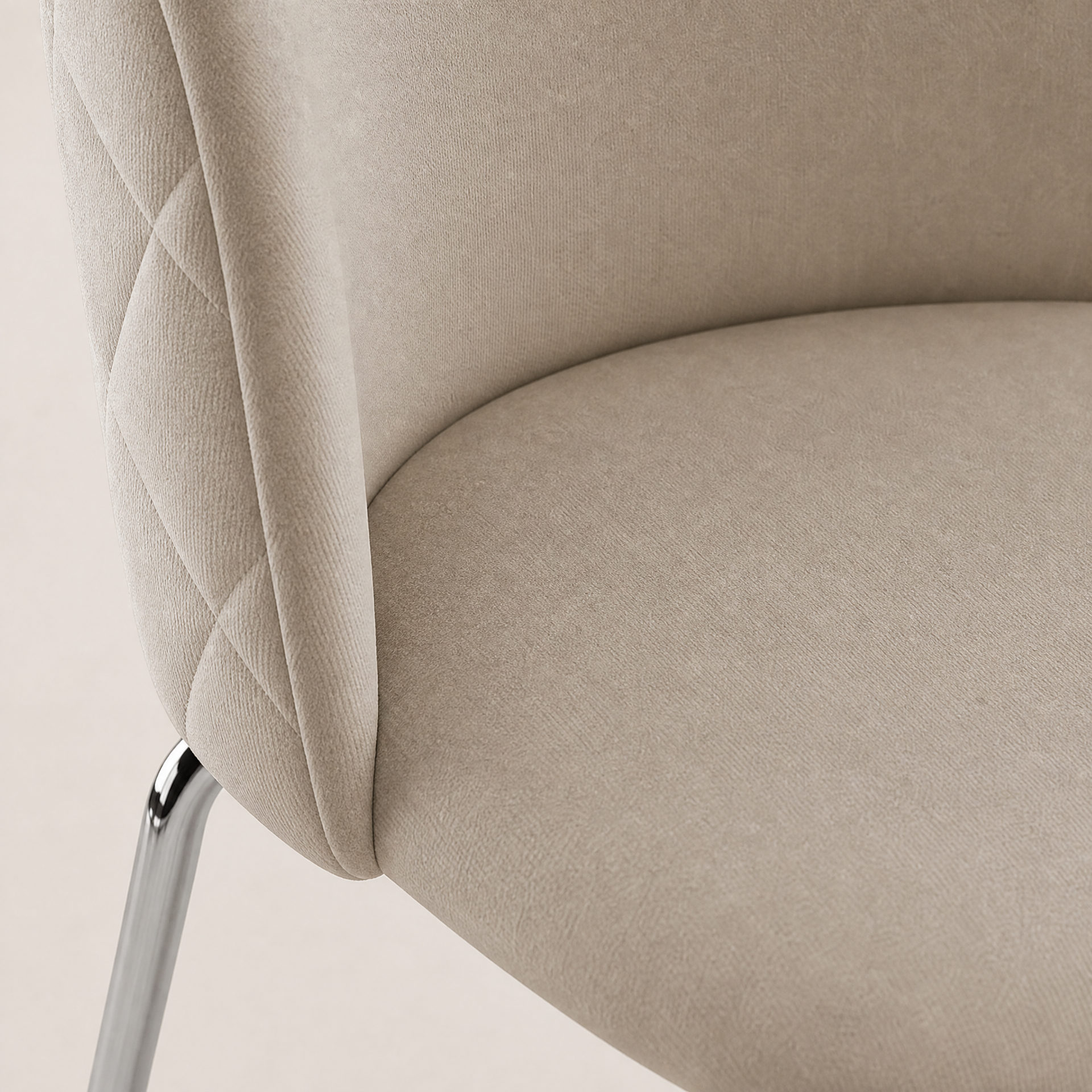 Silla Catania Pana Taupe Base Cromo