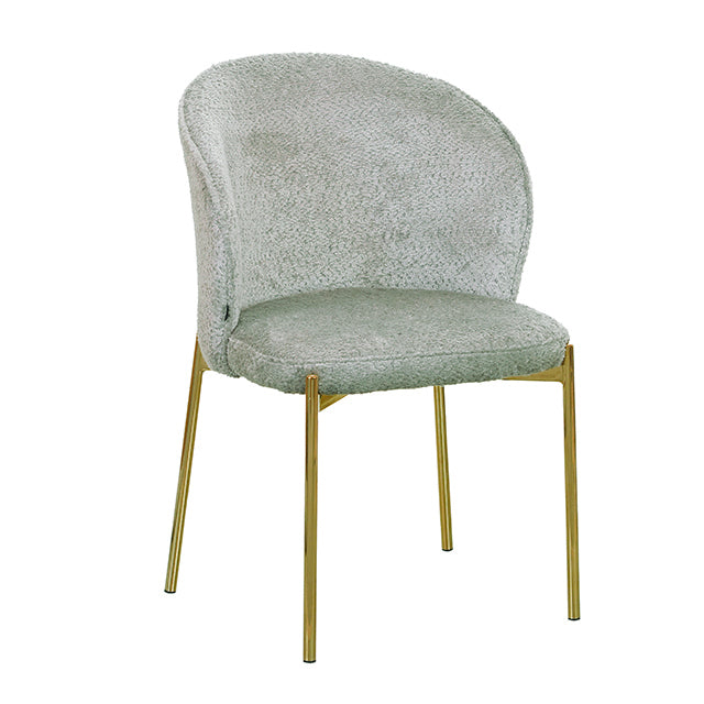 Silla Elira Boucle Gris Claro Base Dorada