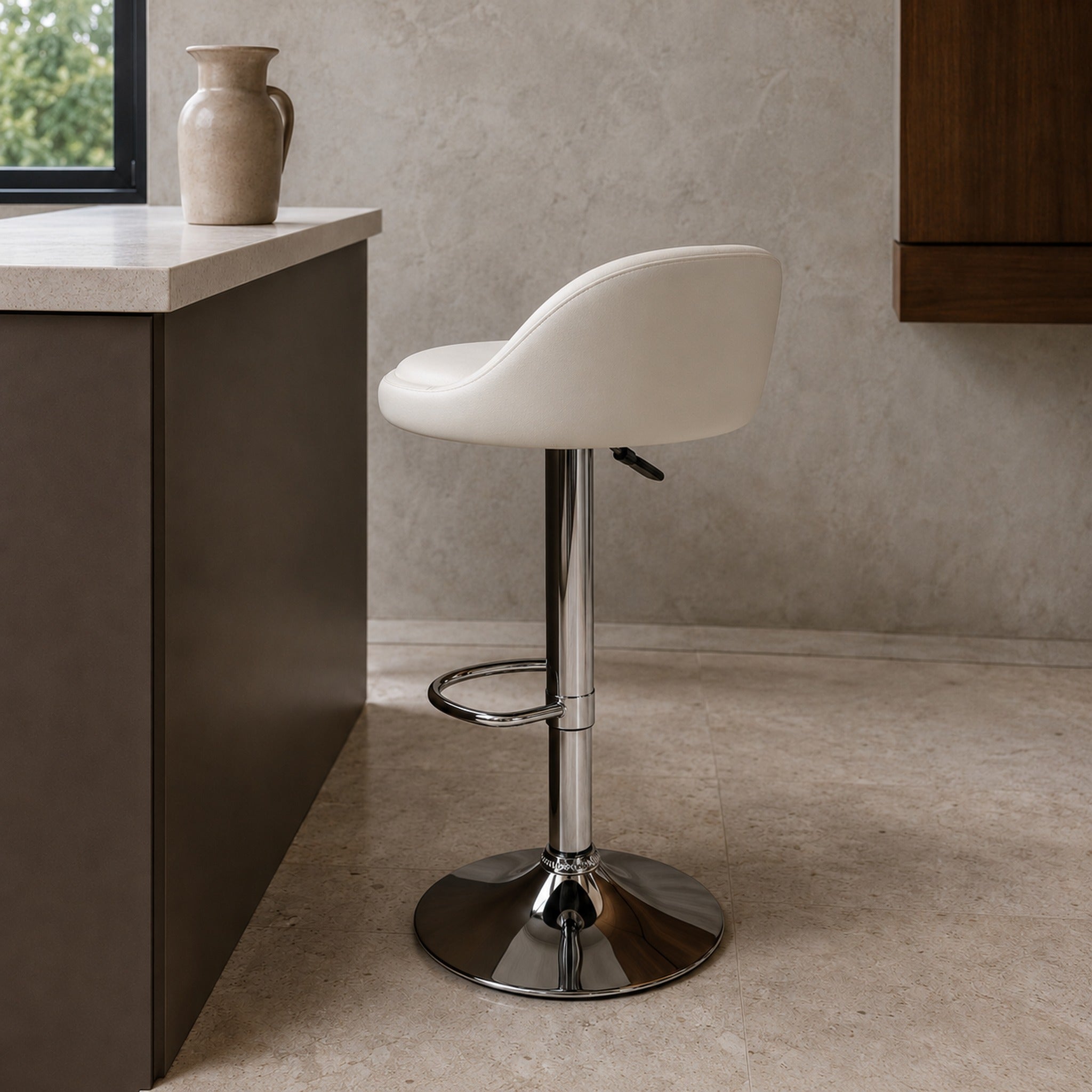Banqueta Rava Ecocuero Blanco
