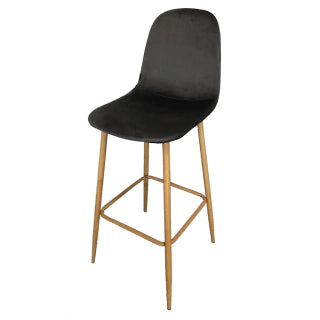 Banqueta Syra Pana Gris Oscuro Base Natural