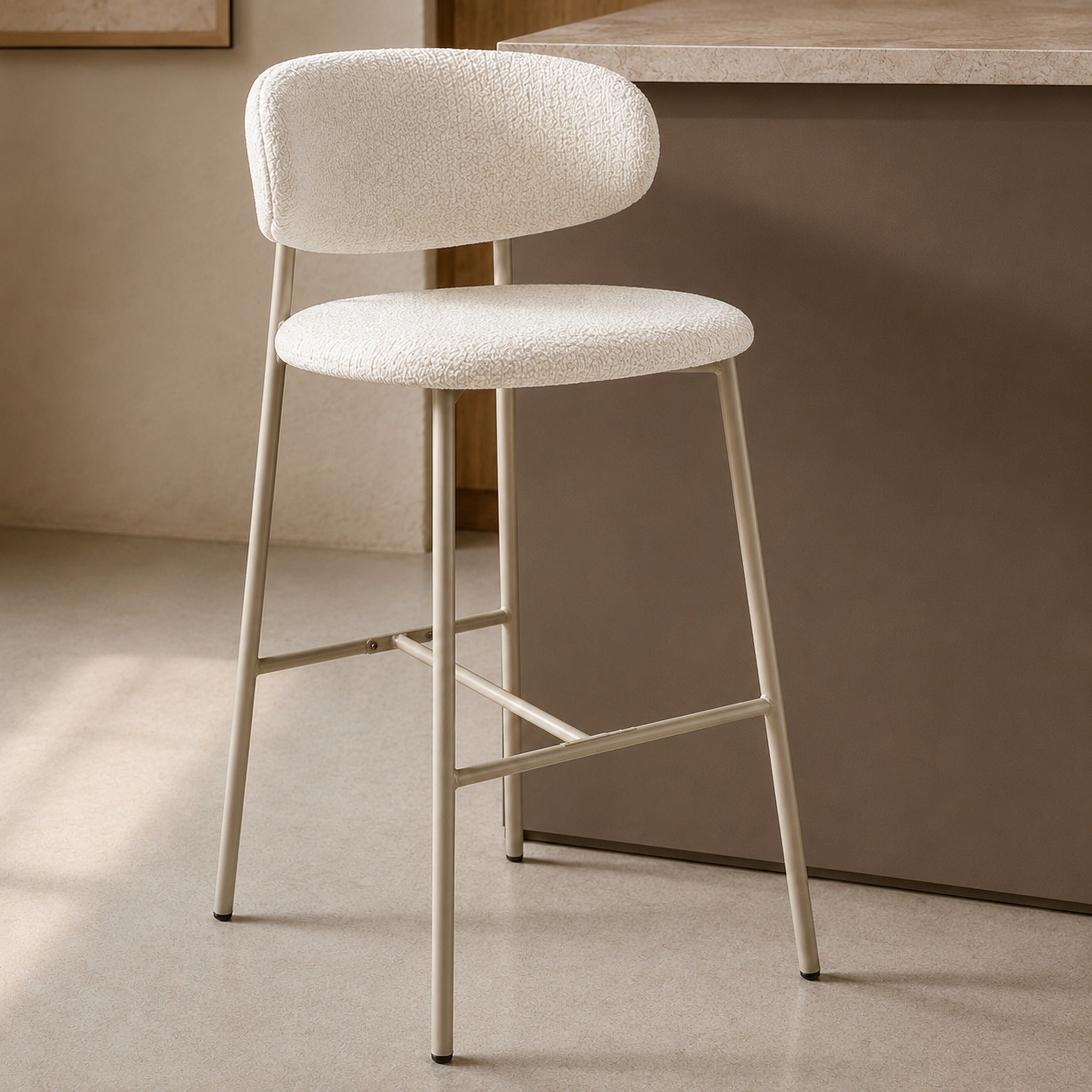 Banqueta Zuno Off White Base Capuccino
