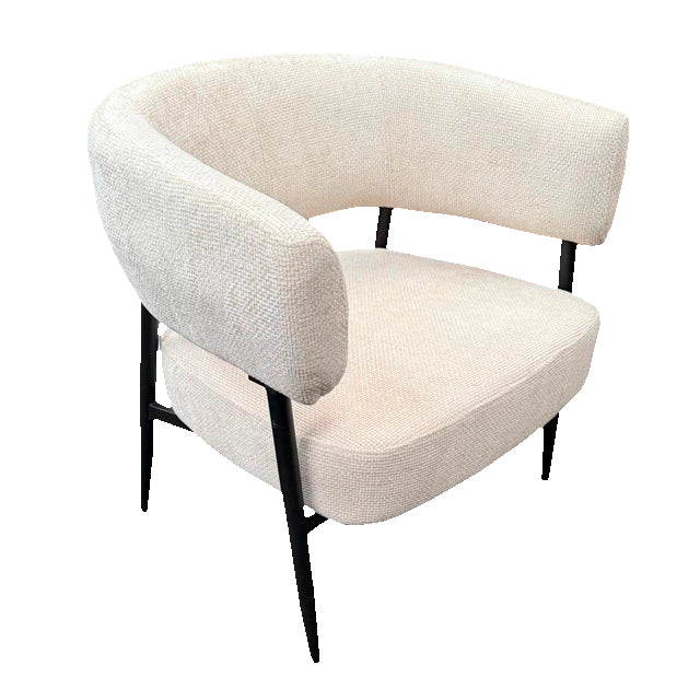 Sillon Dott Chenille Beige Base Negra