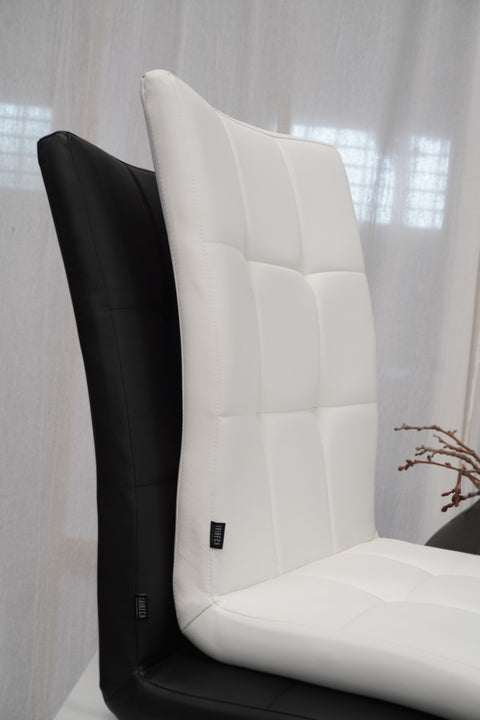 Silla Calia Ecocuero Blanca Base Cromo