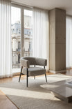 Sillon Dott Chenille Gris Oscuro Base Negra