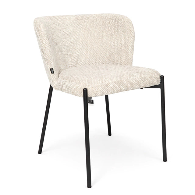Silla Elea Gris Claro Chenille Base Negra