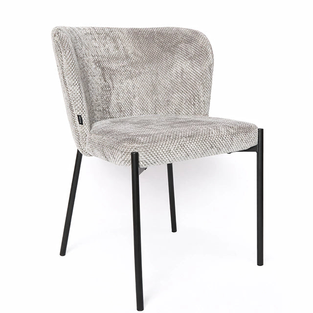 Silla Elea Gris Oscuro Chenille Base Negra