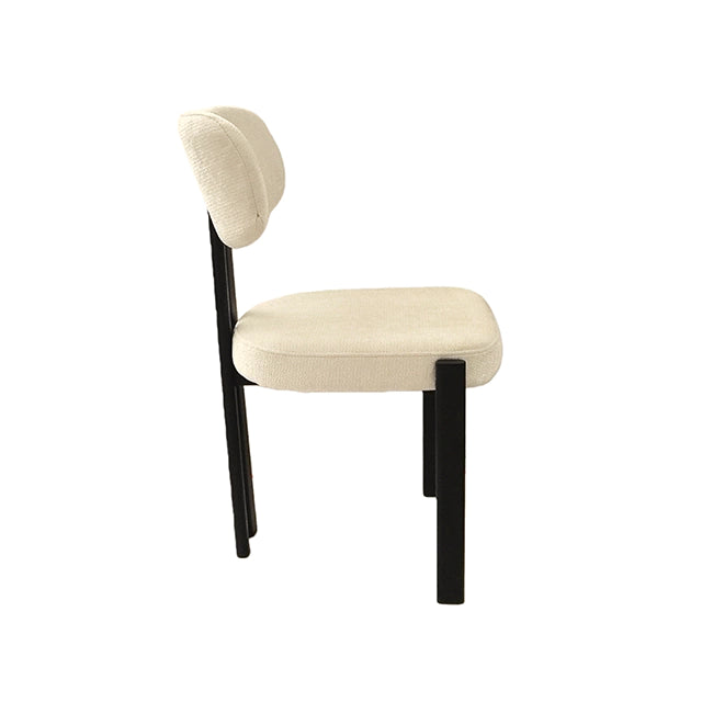 Silla Burdeos Tapizado Beige Base Negra