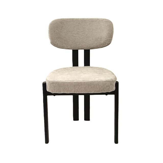 Silla Burdeos Tapizado Gris Claro Base Negra