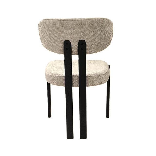 Silla Burdeos Tapizado Gris Claro Base Negra