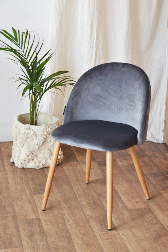 Silla Barcelona Pana Gris Oscuro