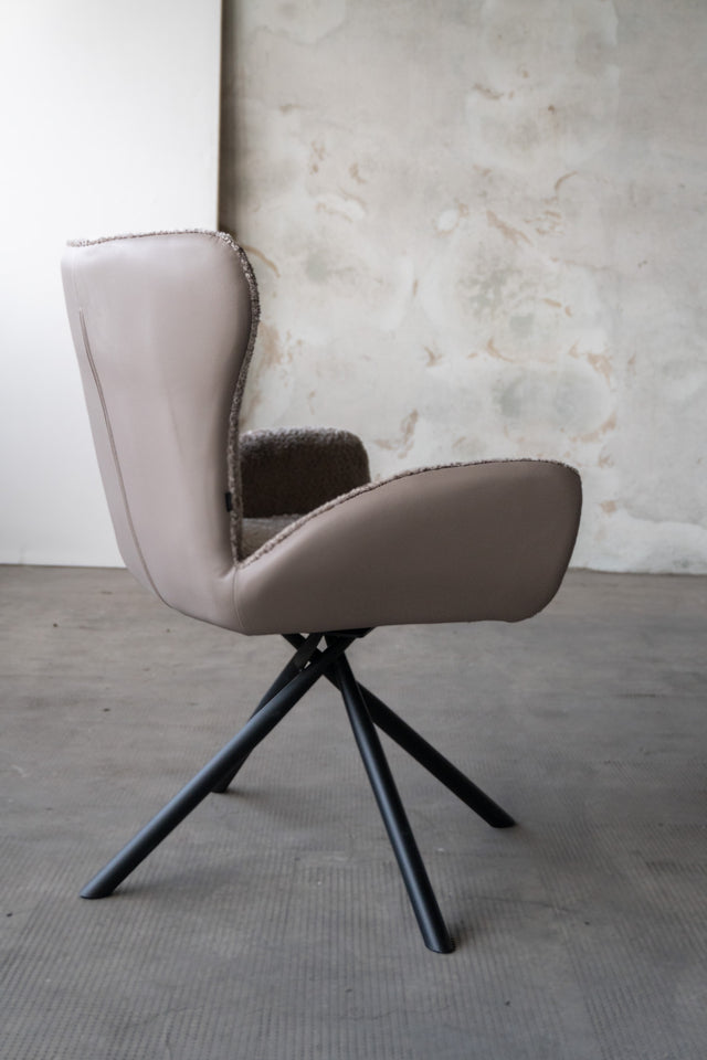 Sillón Niva Taupe Ecocuero y Boucle