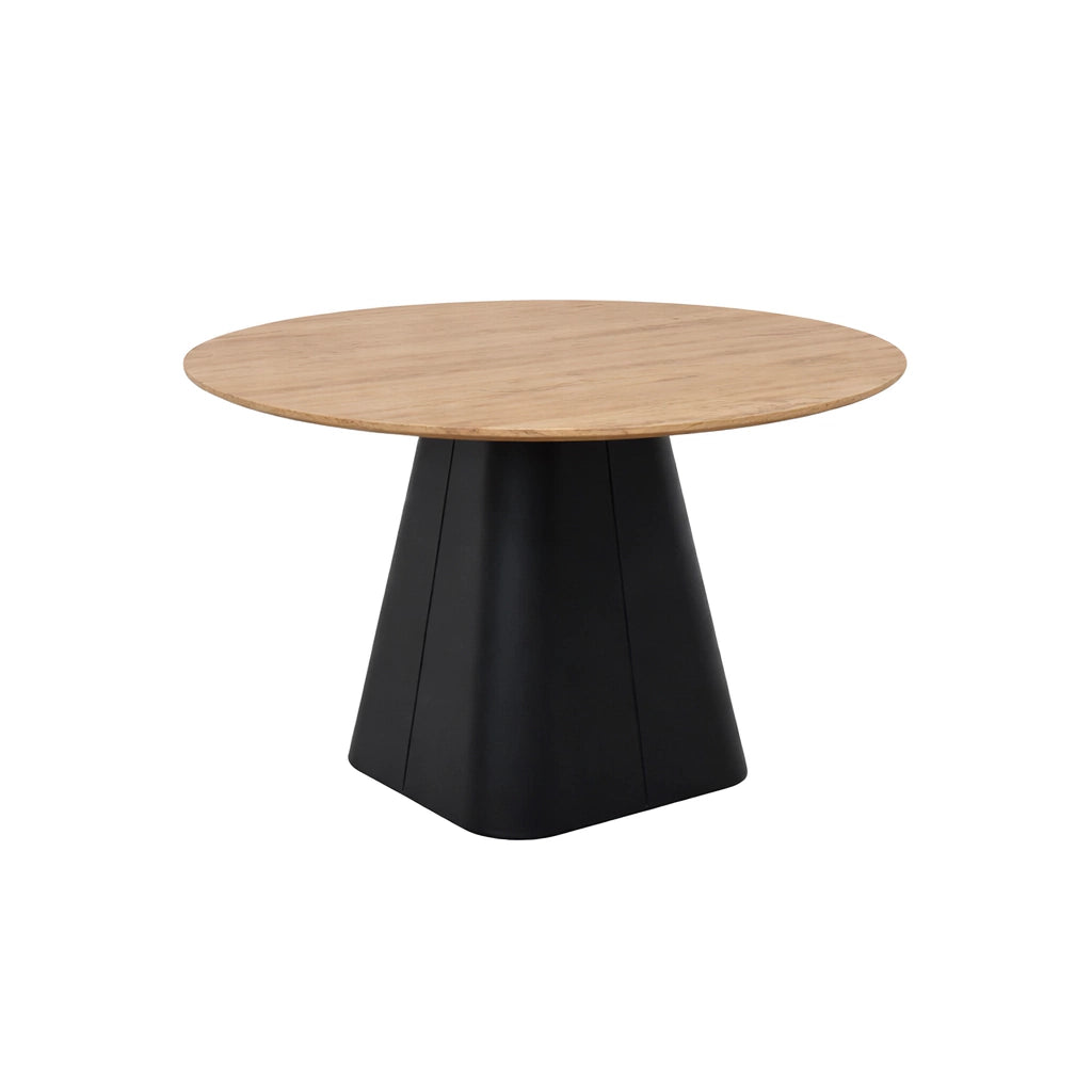 Mesa Concud Oak Wood Base Negra