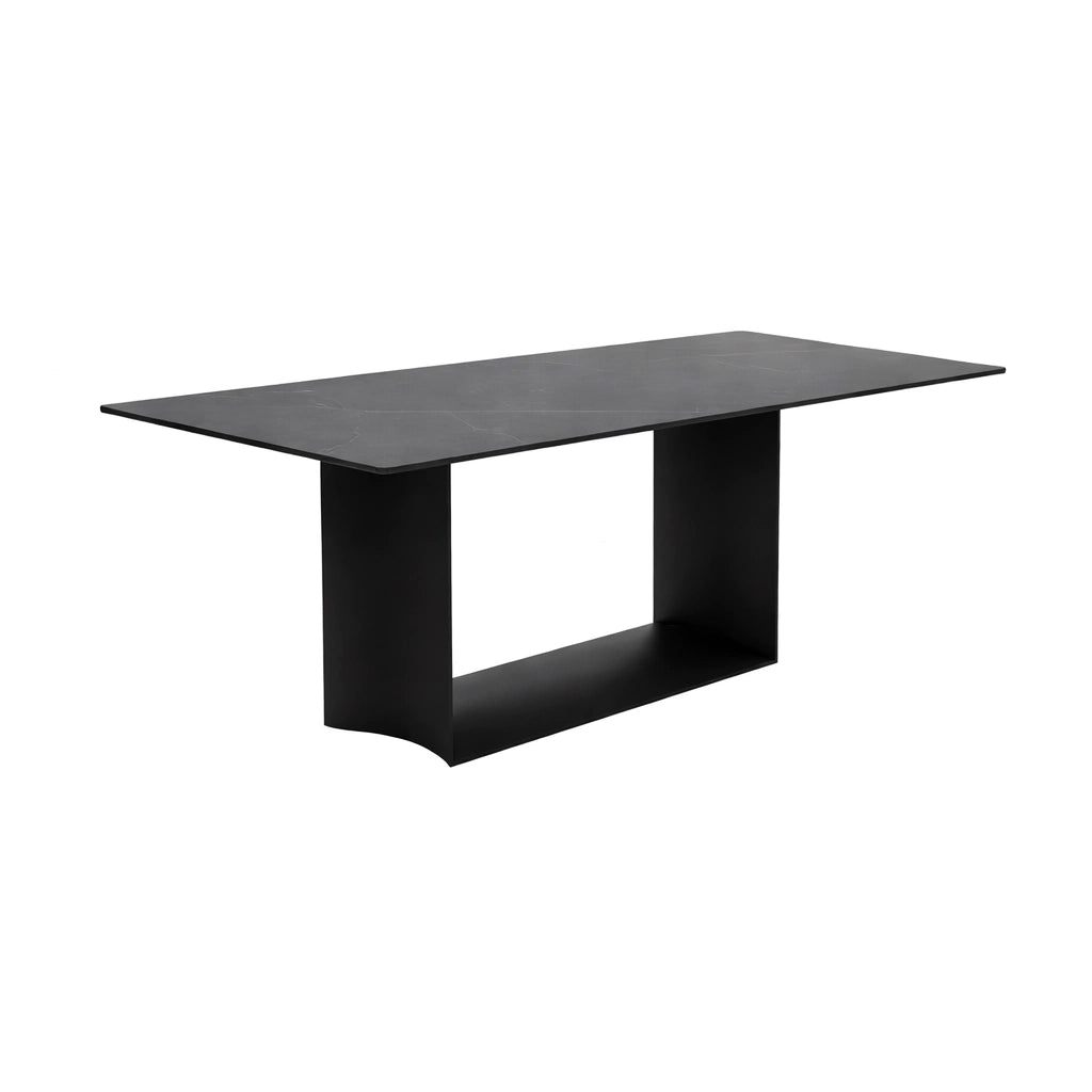 Mesa Huesca Black Marquina Base Negra