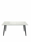 Mesa Aira Calacatta Blanco Brillante Base Negra