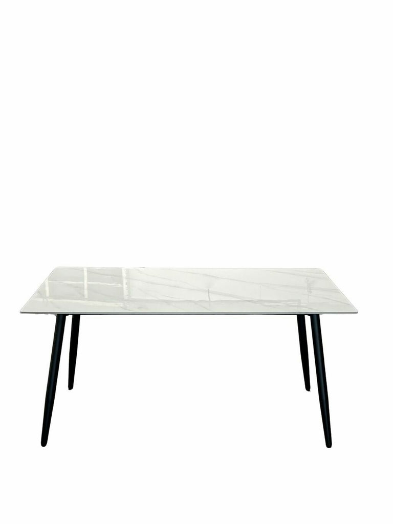 Mesa Aira Calacatta Blanco Brillante Base Negra