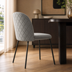 Silla Catania Pana Gris Claro Base Negra