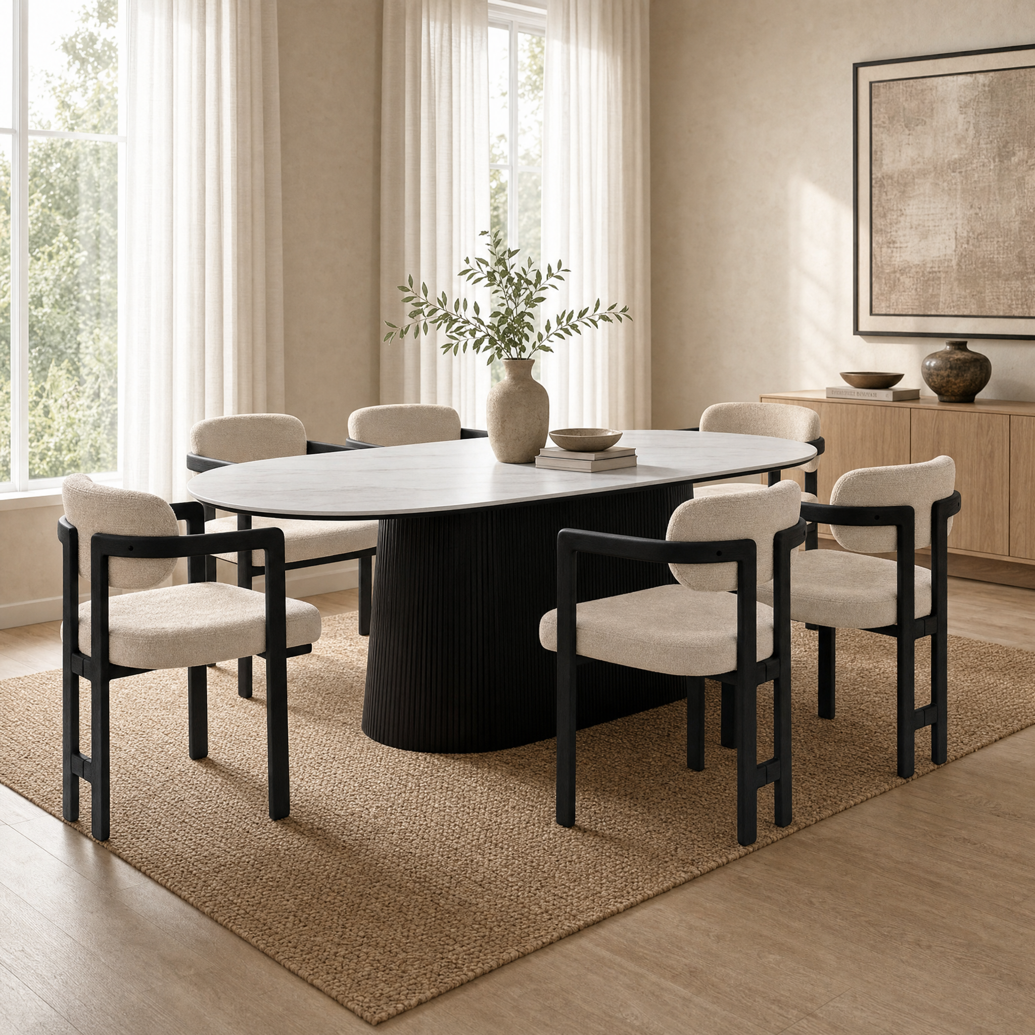 Silla Besaya Beige Base Negra