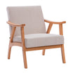 Sillón Laurel Chenille Beige Base Natural