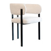 Silla Carly Chenille Natural Base Negra