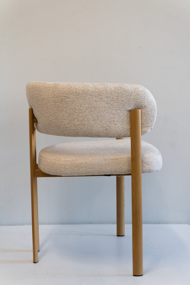 Silla Carly Chenille Natural Base Natural