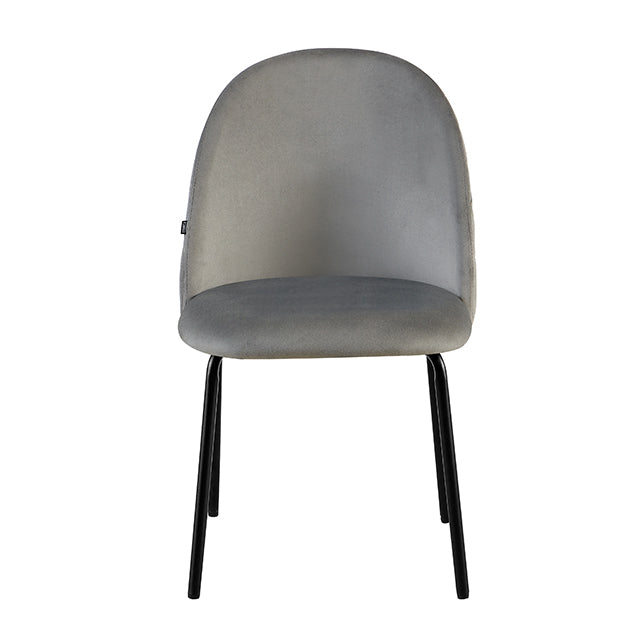 Silla Catania Pana Gris Claro Base Negra