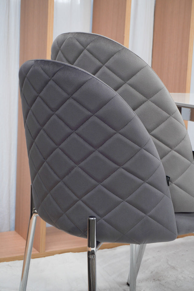 Silla Catania Pana Gris Oscuro Base Cromo