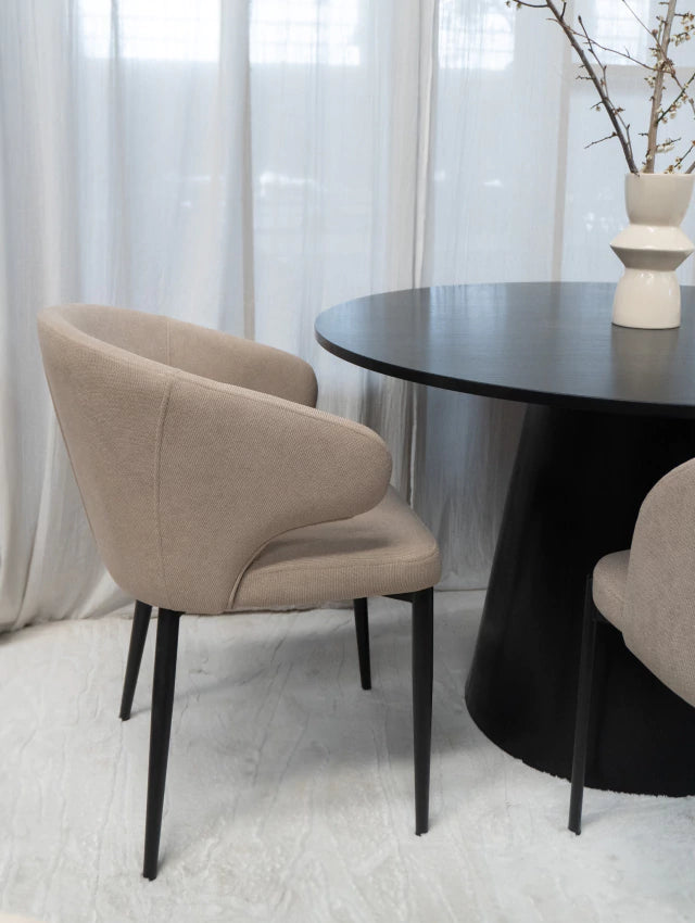 Silla Alix Beige Base Negra