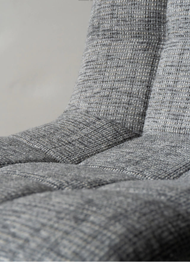 Silla Dallas Chenille Gris Oscuro Base Negra