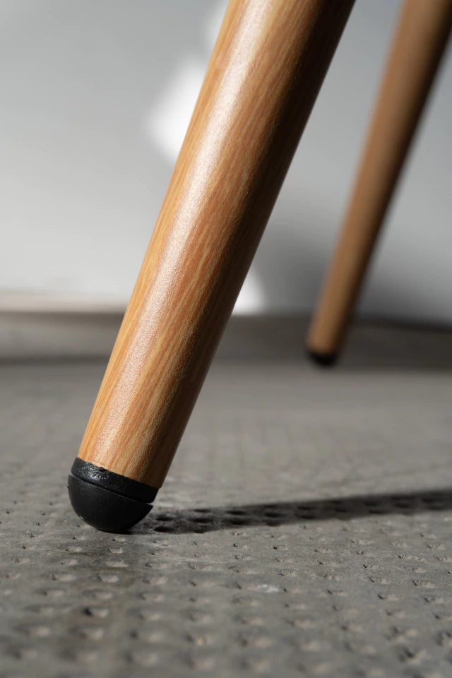 Silla Kendra Chenille Taupe Base Natural