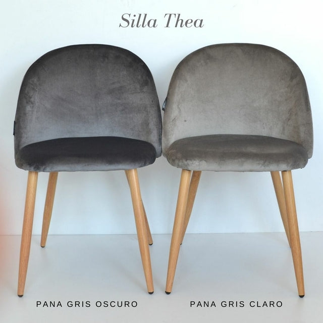 Silla Barcelona Pana Gris Oscuro