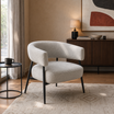 Sillón Dott Chenille Gris Base Negra