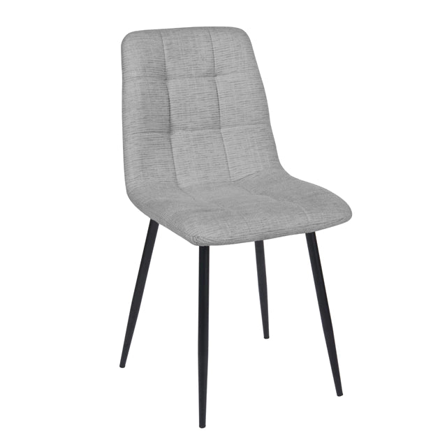 Silla Dallas Chenille Gris Claro Base Negra