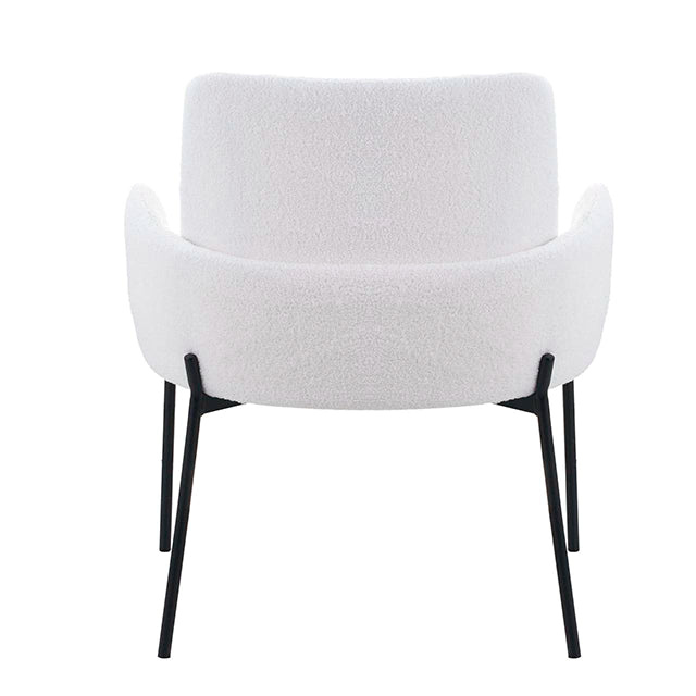 Sillón Londres Bouclé Blanco Base Negra