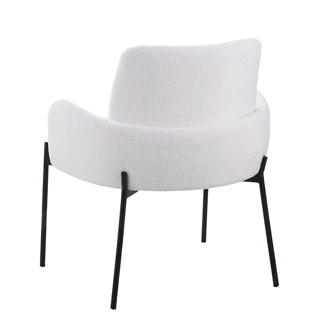 Sillón Londres Bouclé Blanco Base Negra