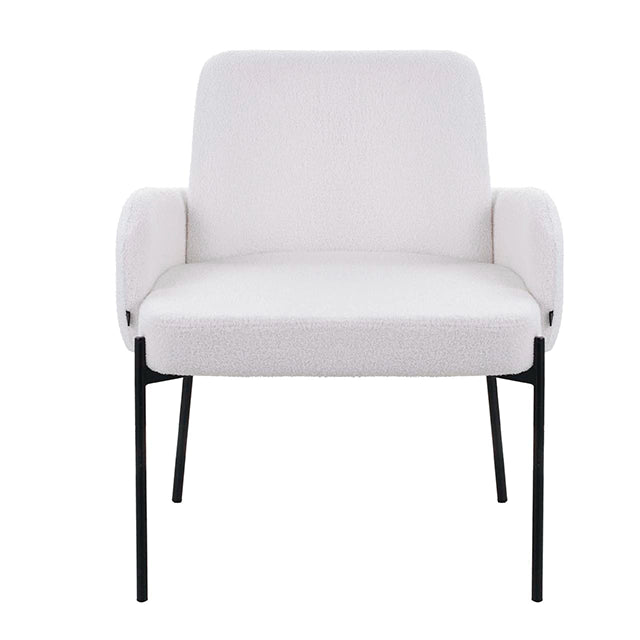 Sillón Londres Bouclé Blanco Base Negra